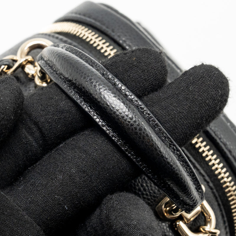 Chanel Mini backpack / crossbody bag caviar black LGHW (microchip)