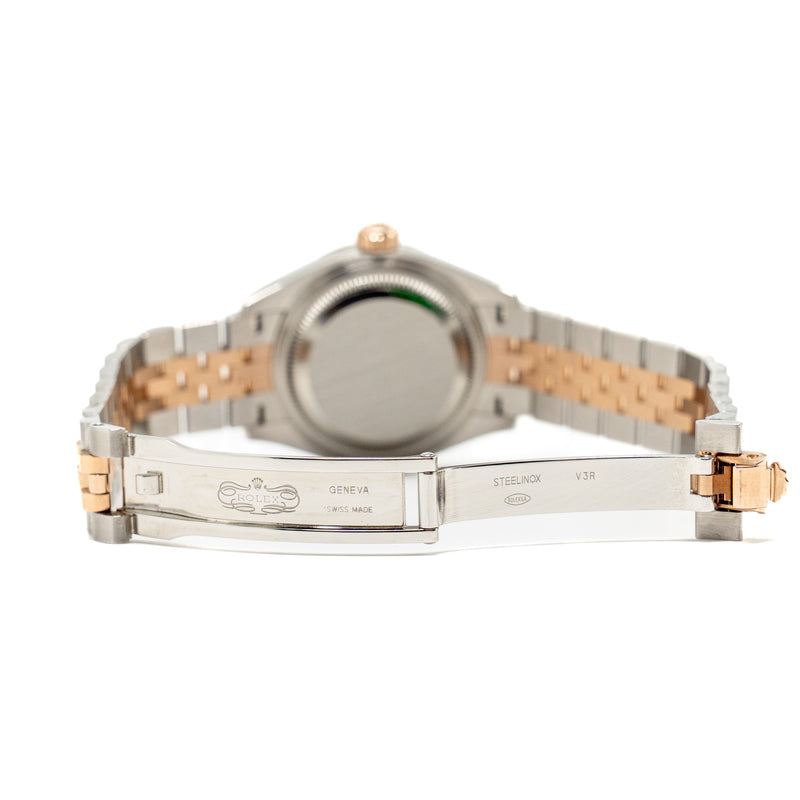 Rolex 28mm Lady-Datejust Oystersteel, Everose Gold Aubergine, Diamond-set Dial Jubilee Bracelet Model: 279161