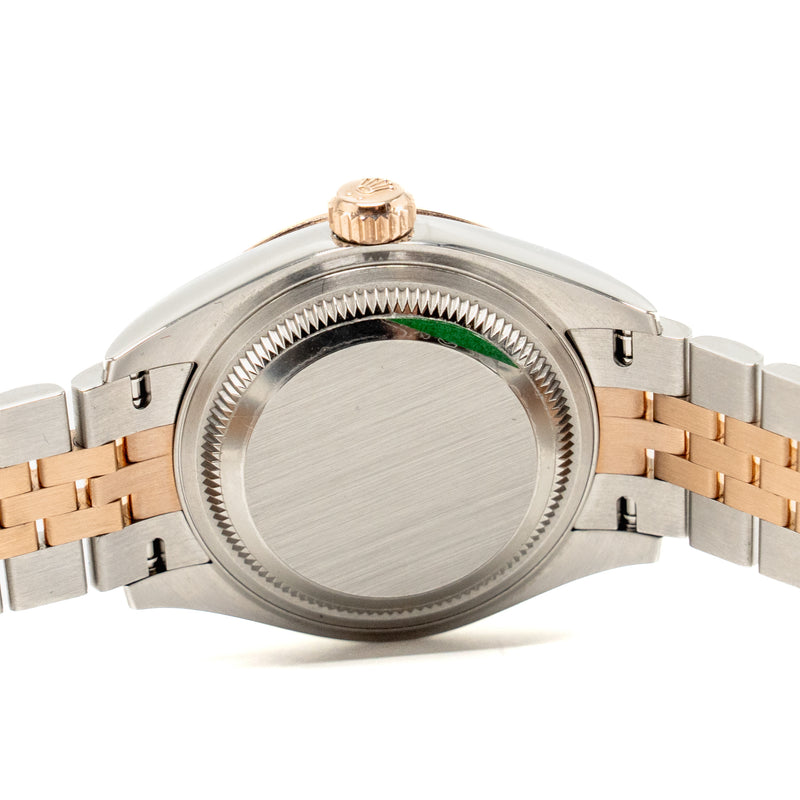 Rolex 28mm Lady-Datejust Oystersteel, Everose Gold Aubergine, Diamond-set Dial Jubilee Bracelet Model: 279161
