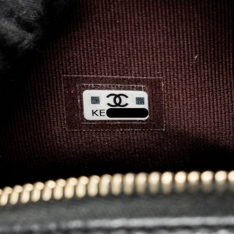 Chanel Mini backpack / crossbody bag caviar black LGHW (microchip)