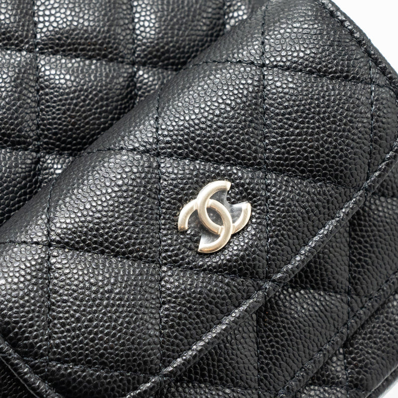 Chanel 24c Mini Backpack/Crossbody Bag Caviar Black LGHW (Microchip)