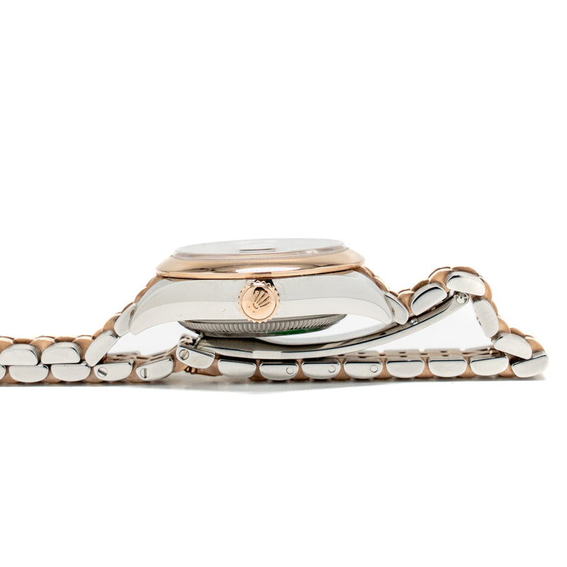 Rolex 28mm Lady-Datejust Oystersteel, Everose Gold Aubergine, Diamond-set Dial Jubilee Bracelet Model: 279161