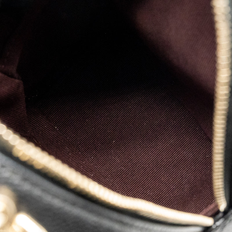 Chanel Mini backpack / crossbody bag caviar black LGHW (microchip)