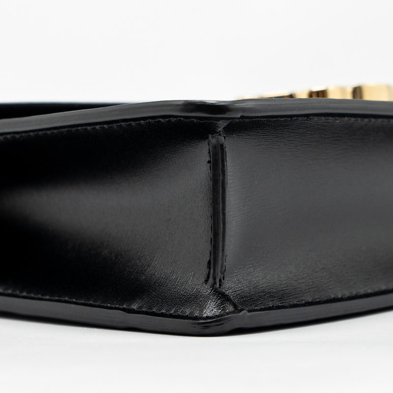 Celine Triomphe Wallet on Chain Margo Shiny Calfskin Black GHW