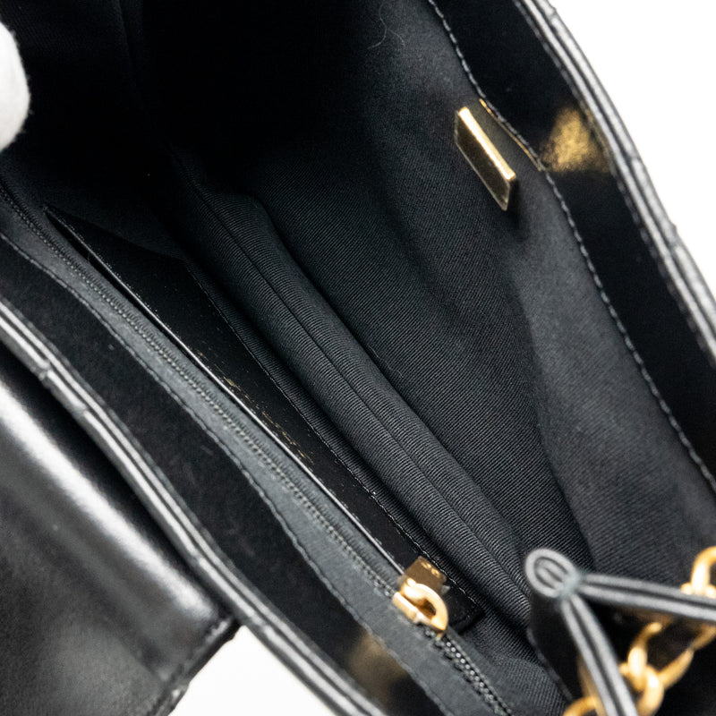 Chanel 24C Quilted Small Messenger Bag Black Lambskin GHW (Microchip)