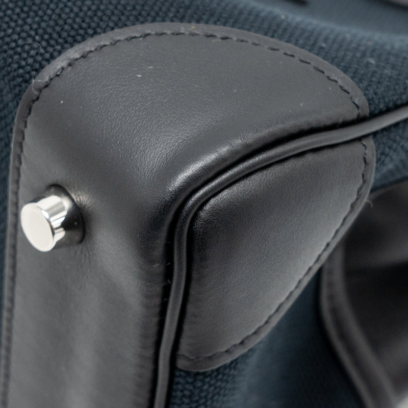 Hermes Birkin 25 Cargo Toile Goeland/Swift Black SHW Stamp B