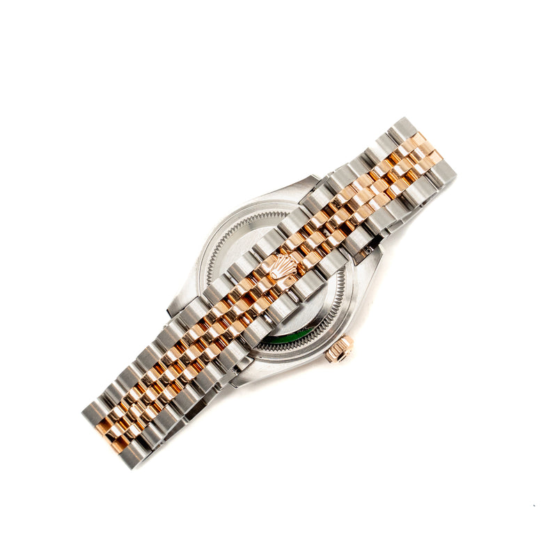 Rolex 28mm Lady-Datejust Oystersteel, Everose Gold Aubergine, Diamond-set Dial Jubilee Bracelet Model: 279161