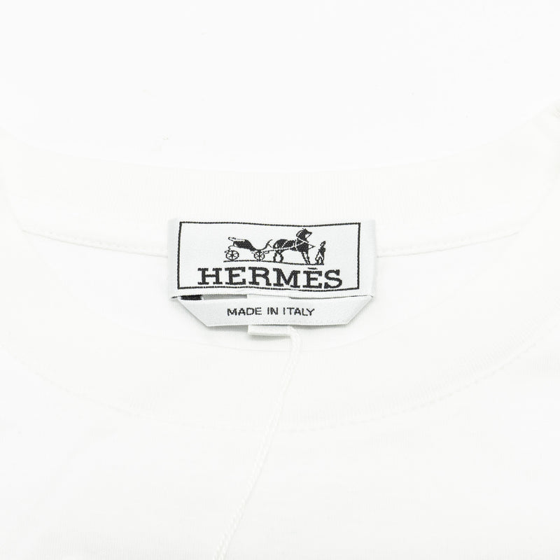 Hermes Size M Metallerie Au Carre T-Shirt Cotton Blanc