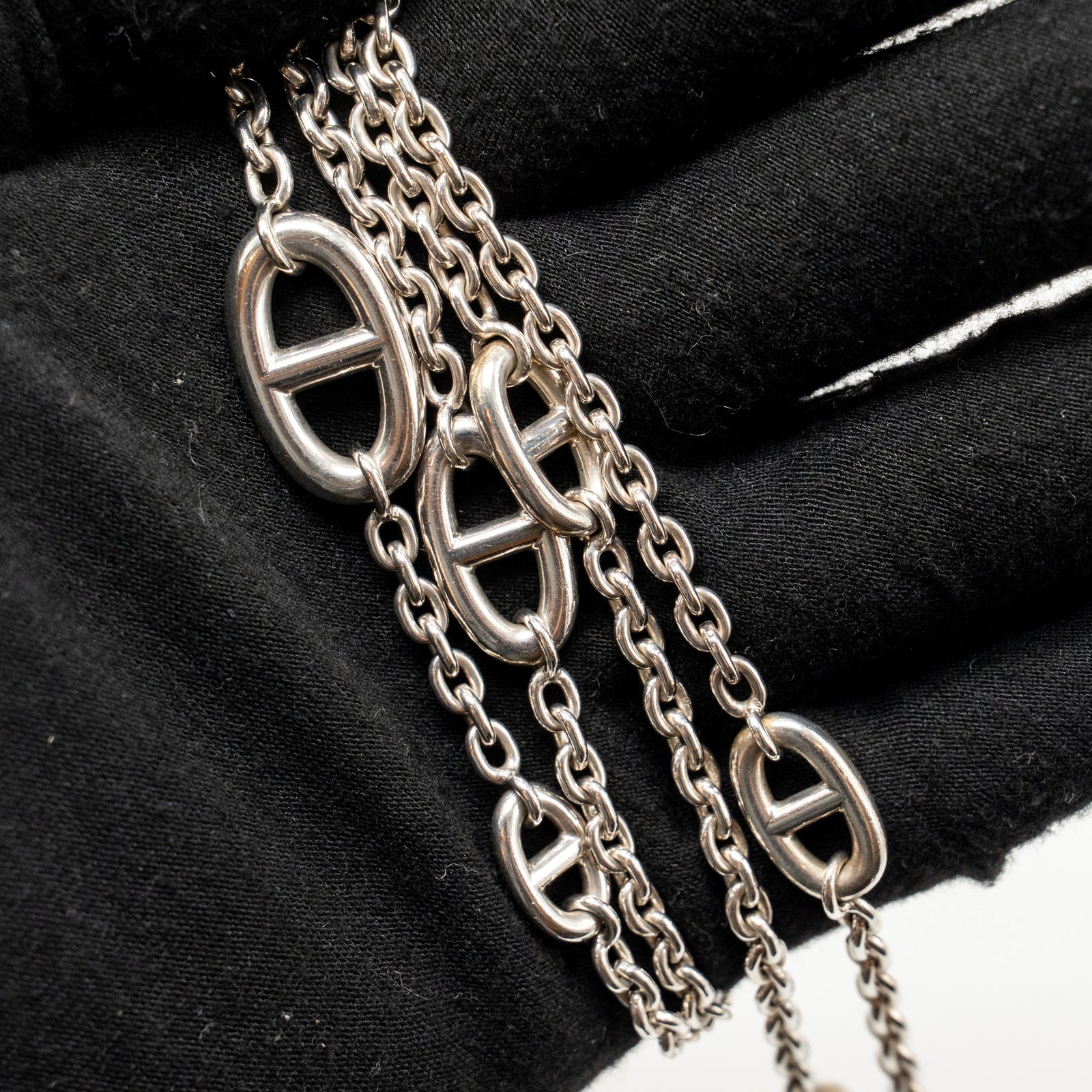Hermes 120cm Farandole Long Necklace Sterling Silver