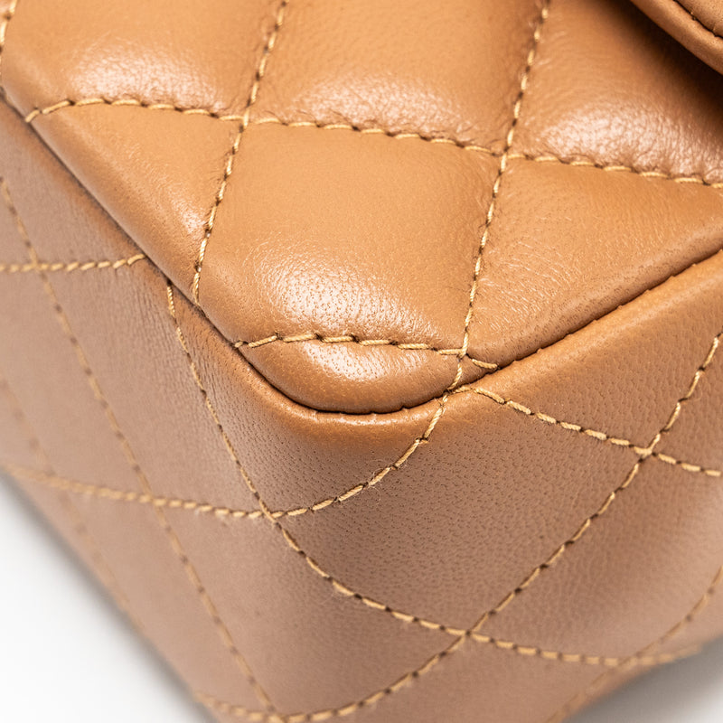 Chanel 22s Mini Rectangular Flap Bag Lambskin Caramel LGHW (microchip)