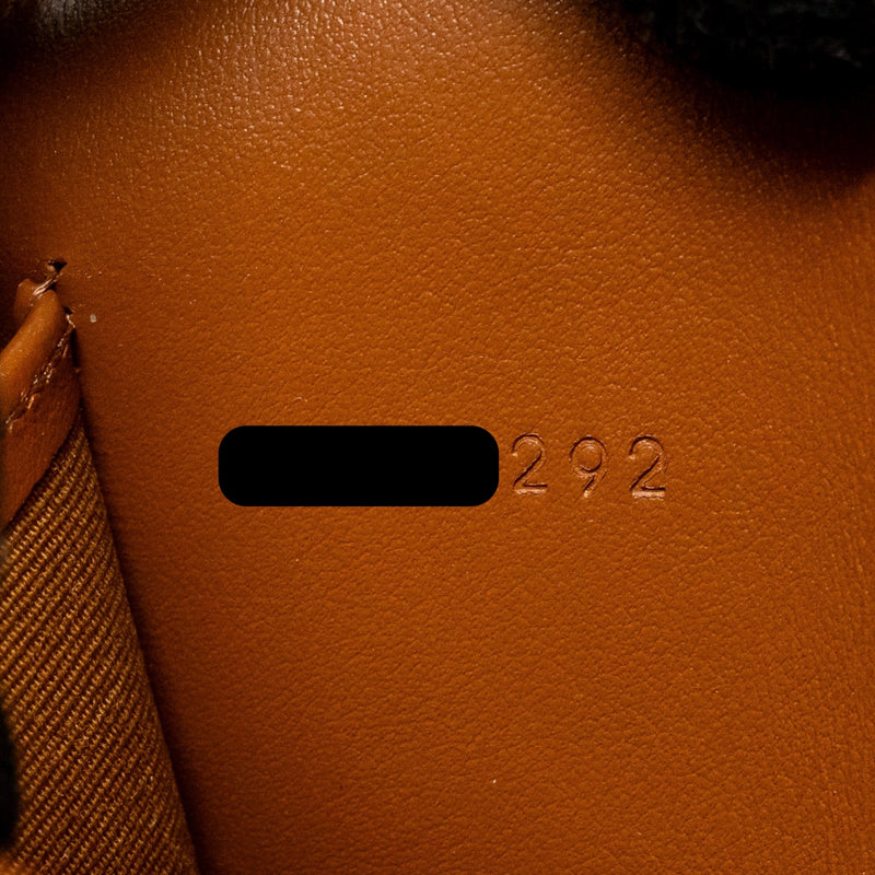 Celine Wallet On Strap Triomphe Canvas / Smooth Lambskin Tan GHW