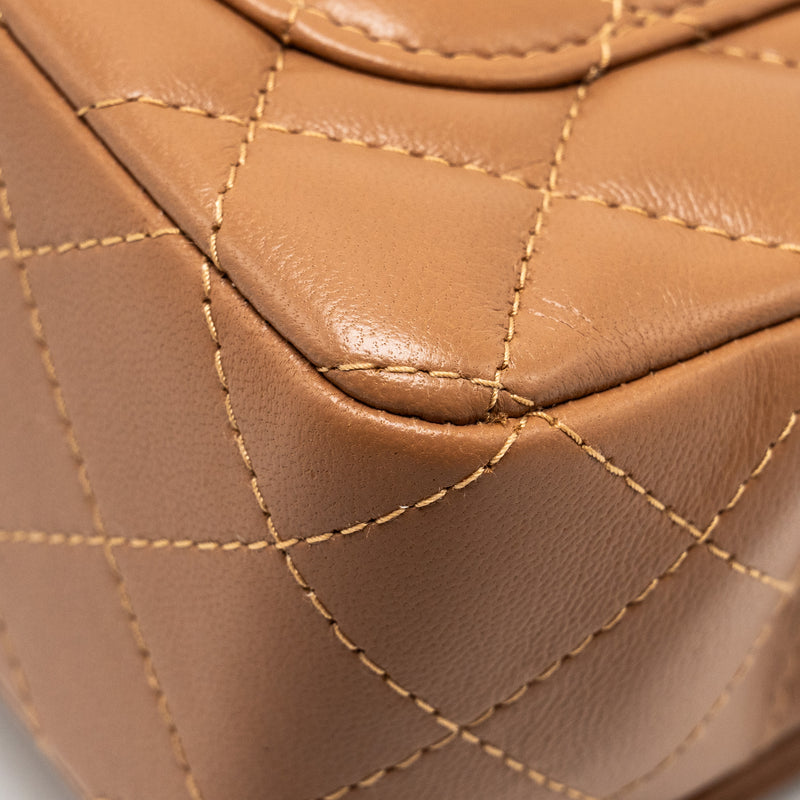 Chanel 22s Mini Rectangular Flap Bag Lambskin Caramel LGHW (microchip)