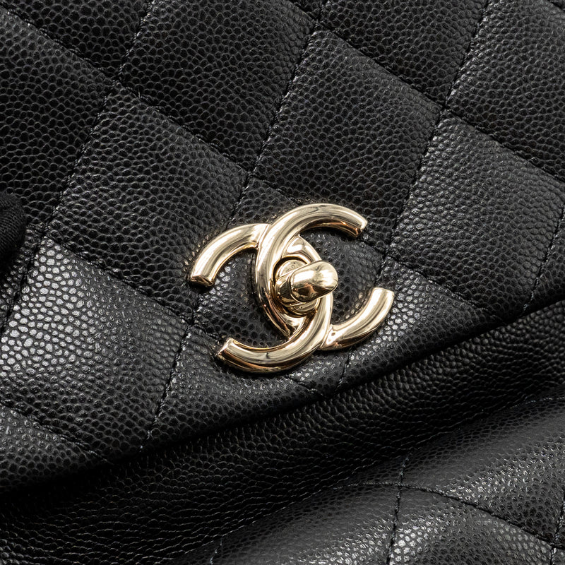 Chanel Triple Pocket Backpack Caviar Black LGHW (Microchip)