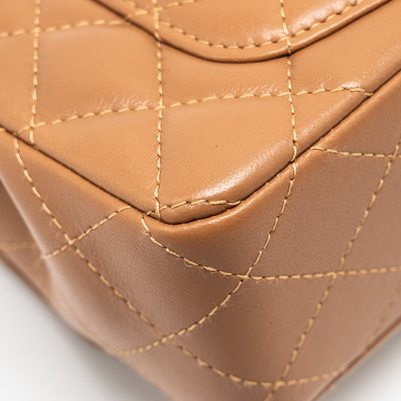 Chanel 22s Mini Rectangular Flap Bag Lambskin Caramel LGHW (microchip)