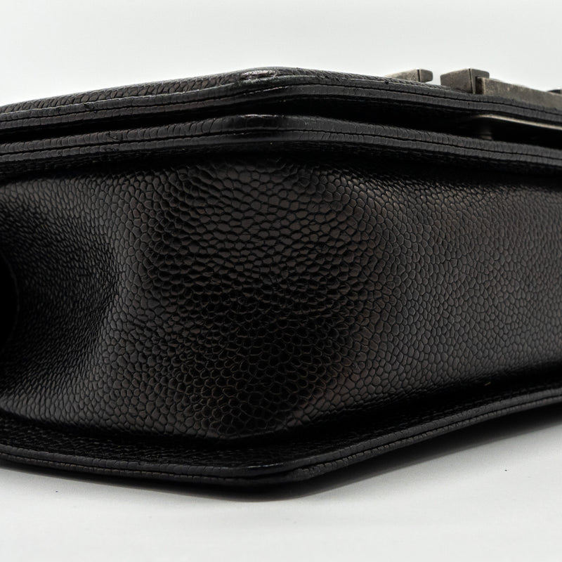 Chanel small boy bag caviar black ruthenium hardware