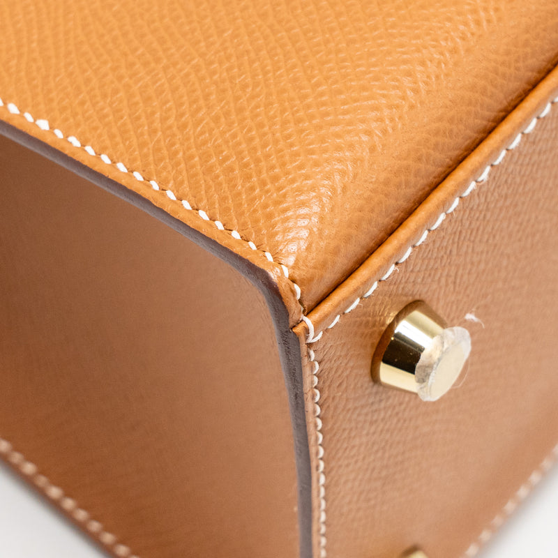 Hermes Kelly 25 Epsom Gold GHW Stamp B