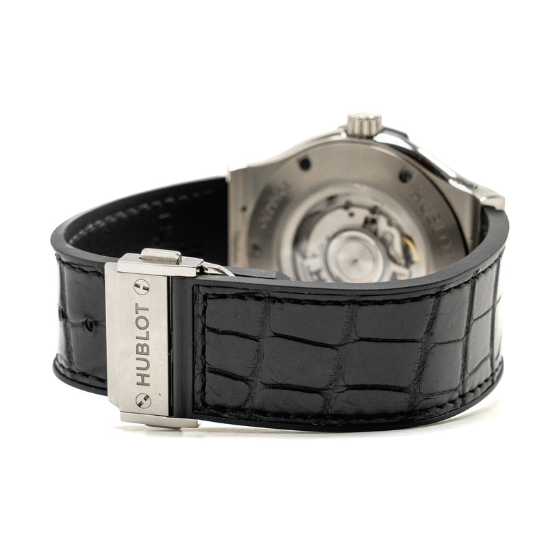 Hublot Classic Fusion 45mm titanium watch black dial model: 511.NX.1170.RX