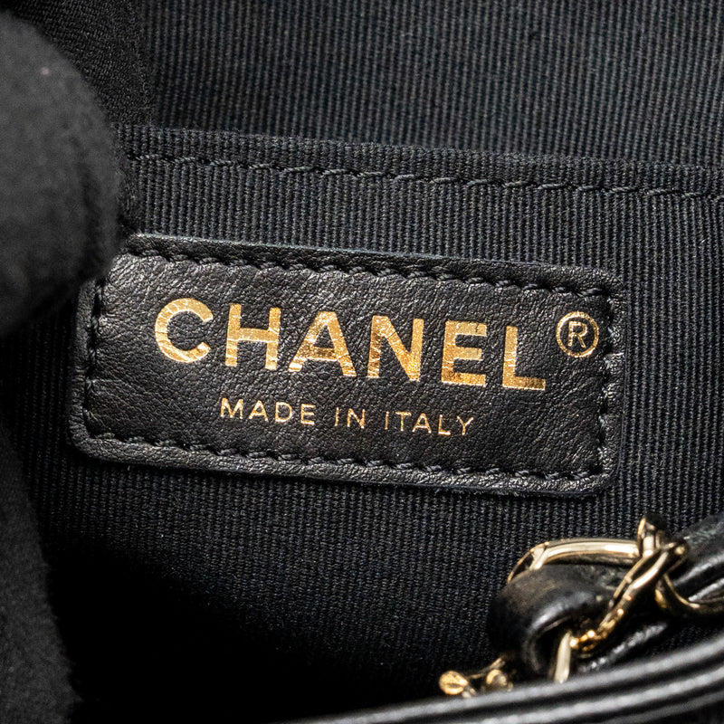 Chanel Triple Pocket Backpack Caviar Black LGHW (Microchip)