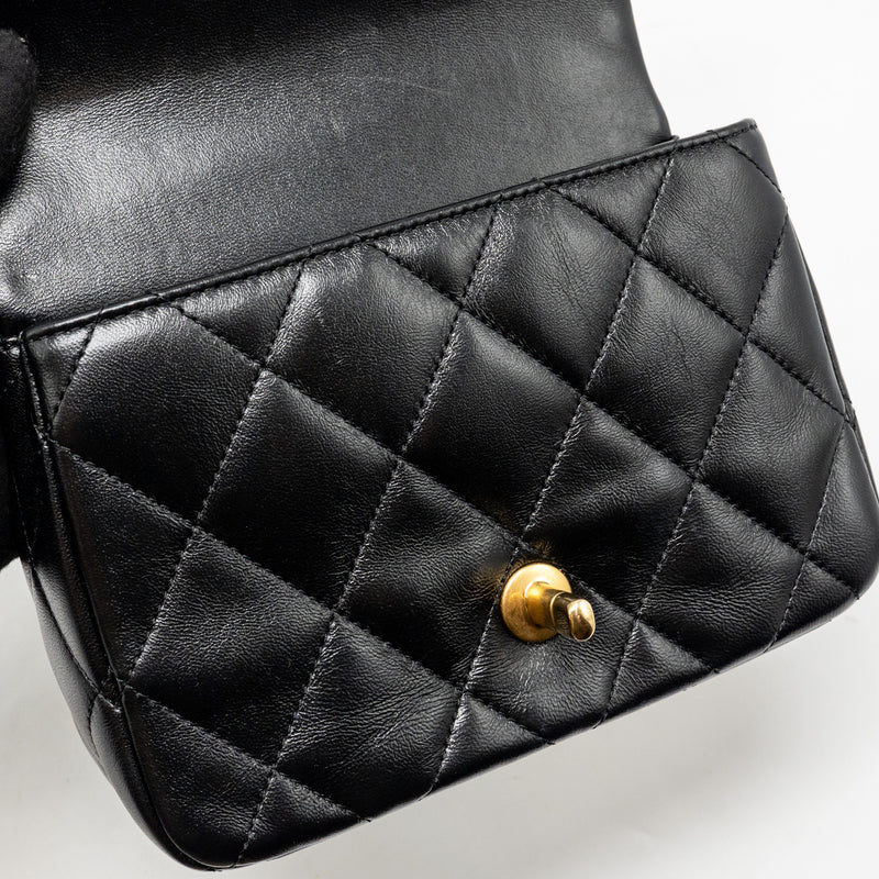 Chanel Coco Love Flap Bag Adjustable Chain Lambskin Black GHW (Microchip)