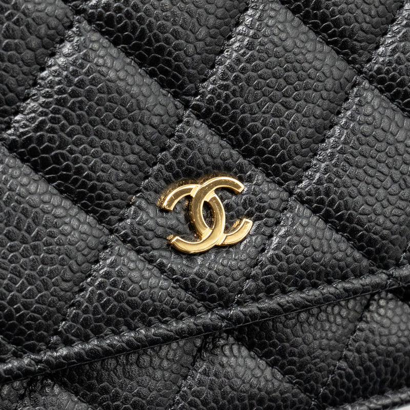 Chanel Classic Wallet On Chain Caviar Black GHW (microchip)