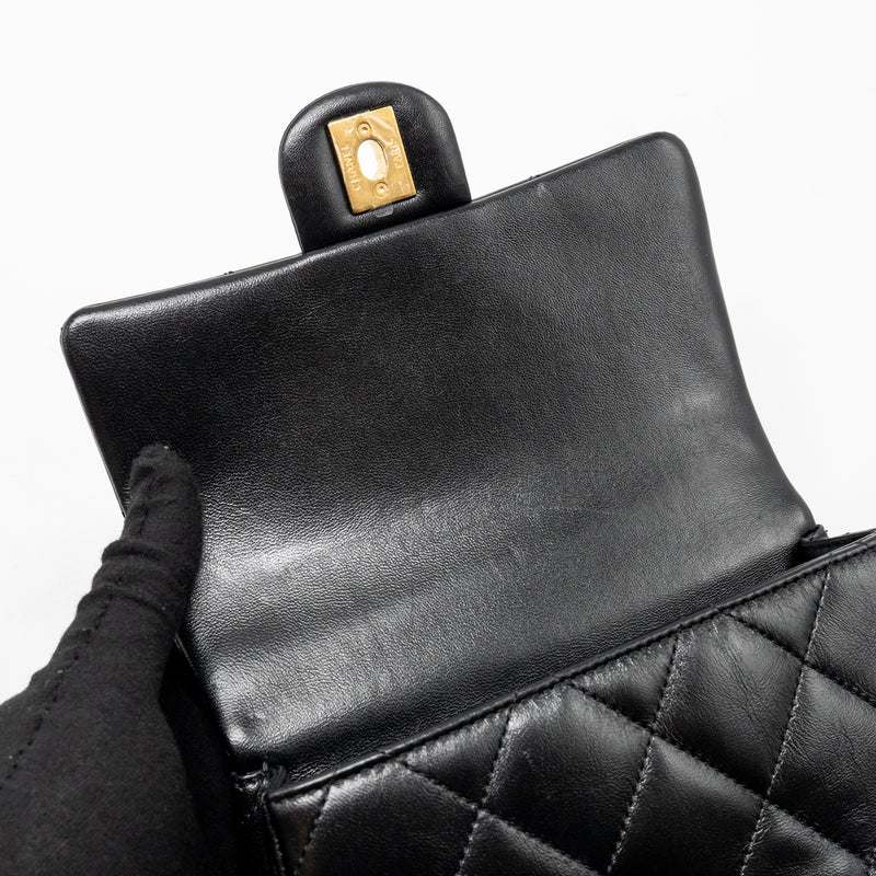 Chanel Coco Love Flap Bag Adjustable Chain Lambskin Black GHW (Microchip)