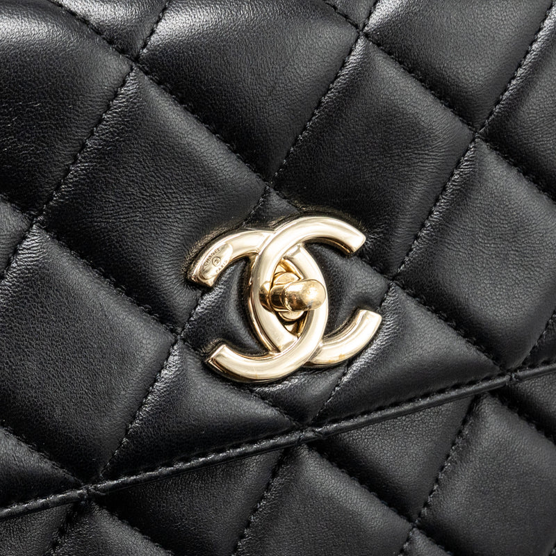 Chanel Top Handle Trendy CC Flap Bag Lambskin Black LGHW