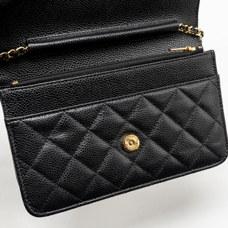 Chanel Classic Wallet On Chain Caviar Black GHW (microchip)