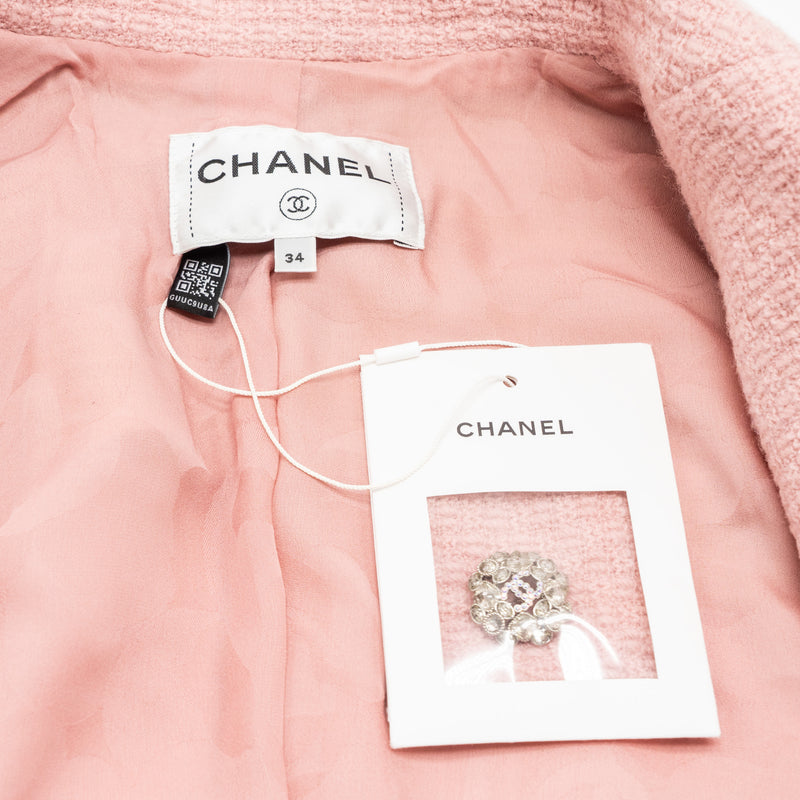 Chanel size 34 22K jacket wool light pink