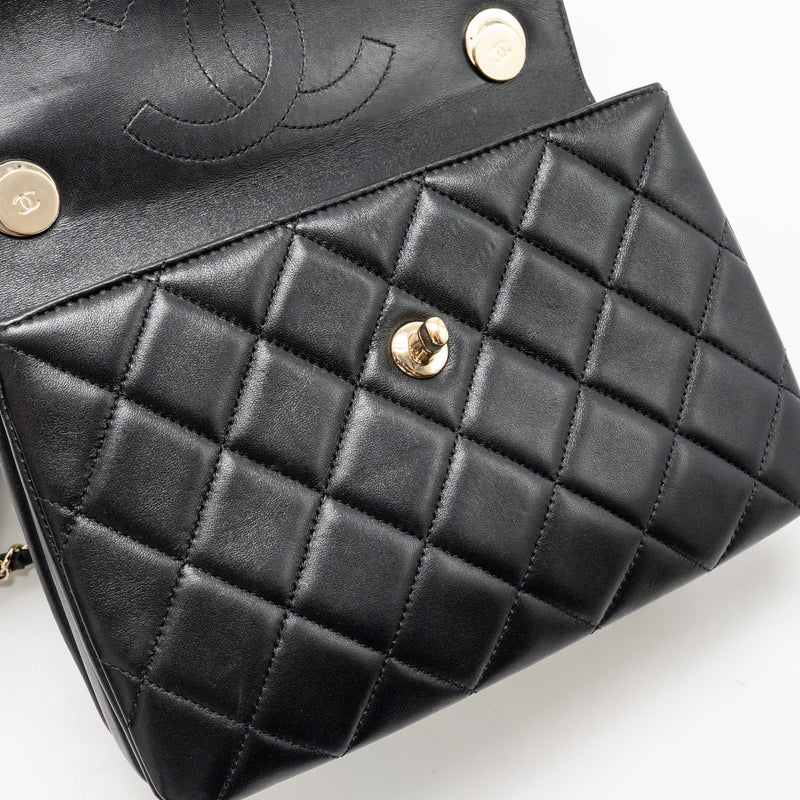Chanel Top Handle Trendy CC Flap Bag Lambskin Black LGHW