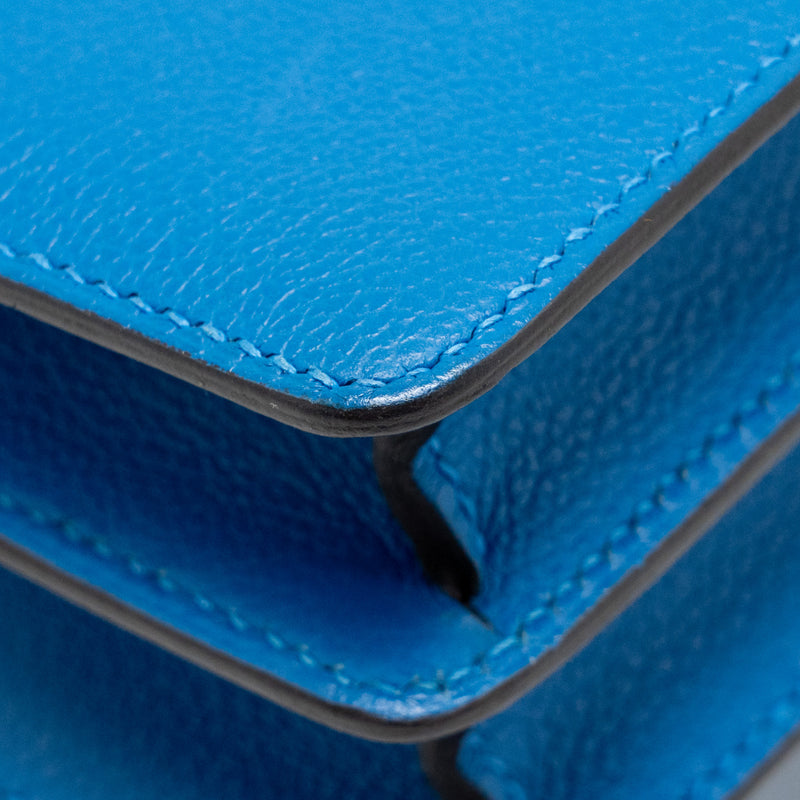 Hermes Mini Roulis Evercolor B3 Bleu Zanzibar GHW Stamp D