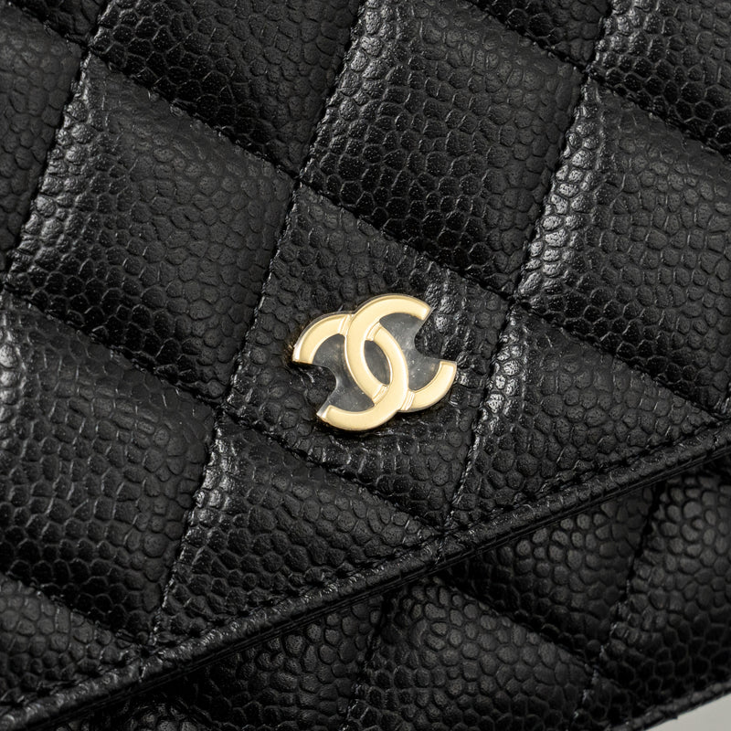 Chanel Classic Wallet on Chain Caviar Black GHW(microchip)