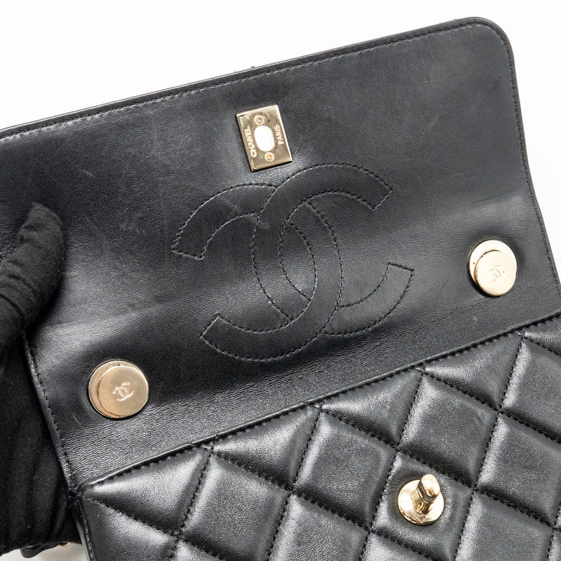 Chanel Top Handle Trendy CC Flap Bag Lambskin Black LGHW