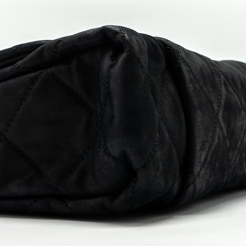 Chanel quilted seasonal flap bag Calfskin Iridescent black with GHW