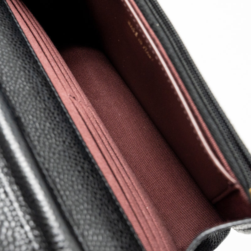 Chanel Classic Wallet On Chain Caviar Black GHW (microchip)