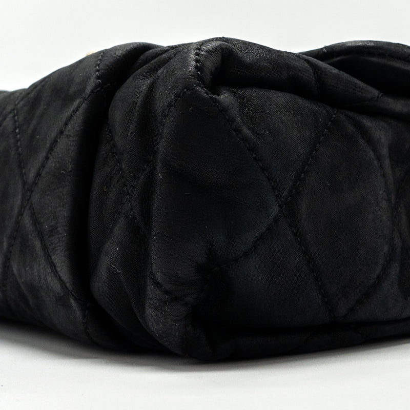 Chanel quilted seasonal flap bag Calfskin Iridescent black with GHW