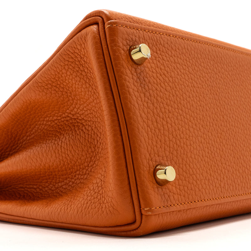 Hermes kelly 28 clemence leather 93 orange GHW stamp X