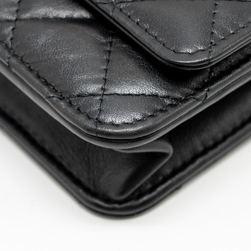 Chanel 2.55 Reissue Wallet on Chain Lambskin Black GHW (Microchip)