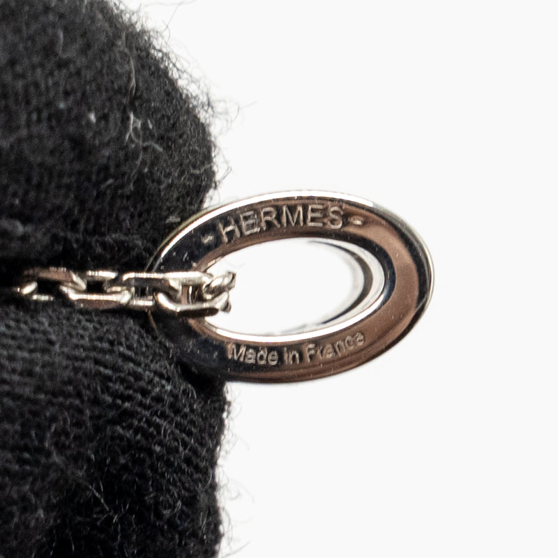Hermes Mini Pop H Pendant blanc GHW
