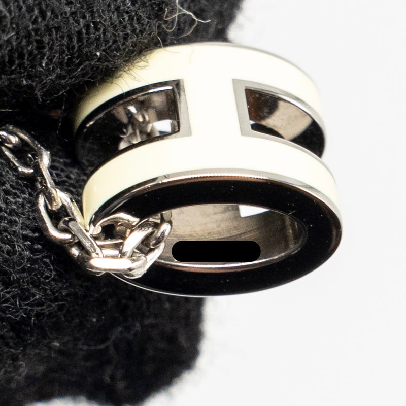 Hermes Mini Pop H Pendant blanc GHW