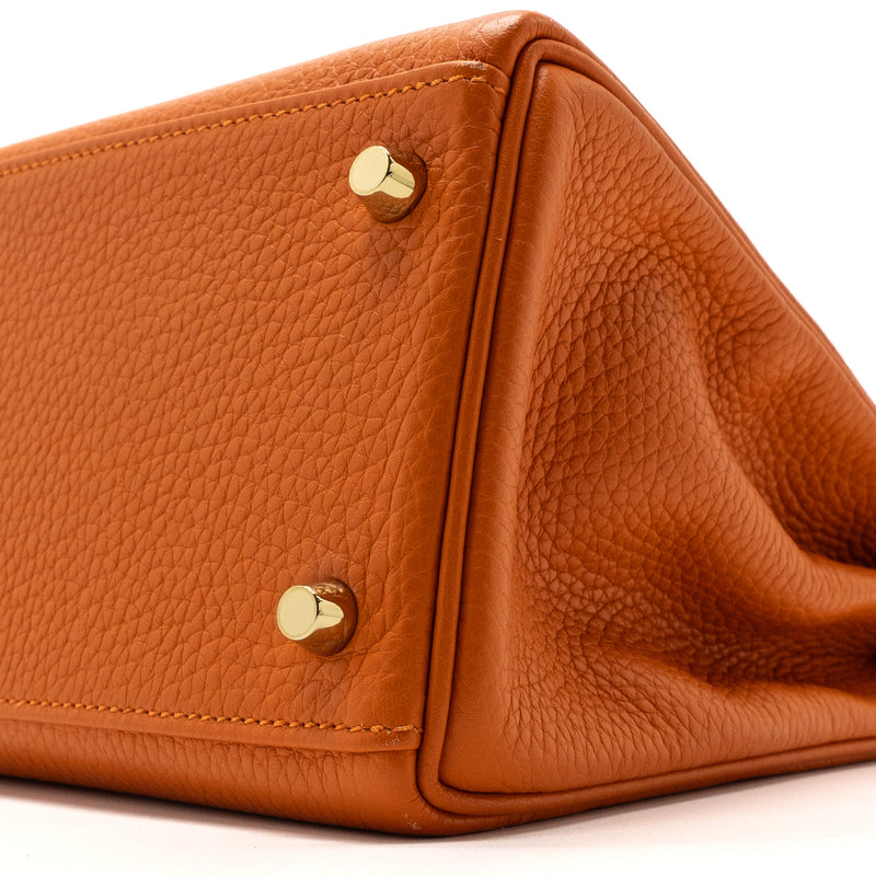 Hermes kelly 28 clemence leather 93 orange GHW stamp X