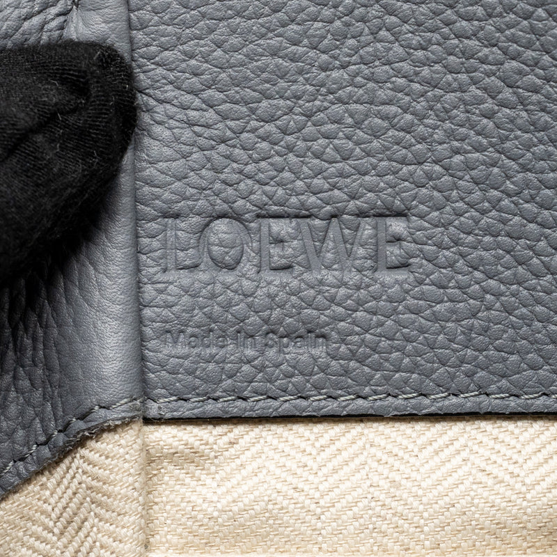 Loewe Mini Hammock Drawstring Bag Grained Calfskin Grey GHW