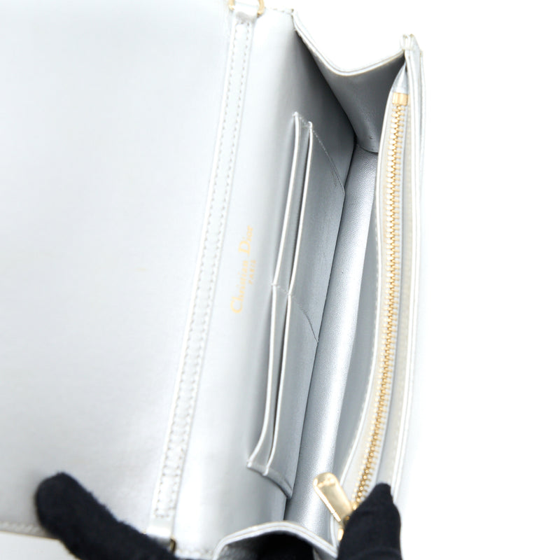 Dior Diorama Wallet on Chain Calfskin Silver LGHW