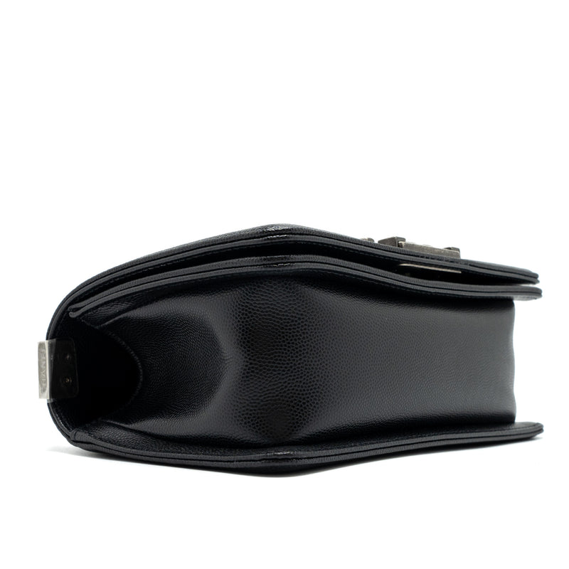 Chanel Small Boy Bag Caviar Black SHW (Microchip)