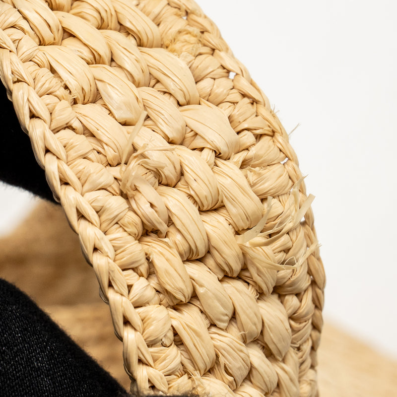 Loewe Small Font Tote Bag Raffia/Calfskin Natural GHW