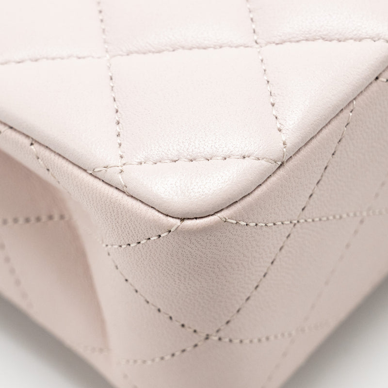 Chanel Small Classic Double Flap Bag Lambskin Light Purple SHW (Microchip)