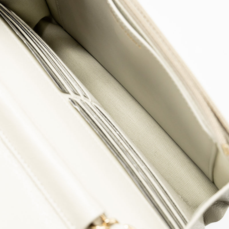 Chanel Classic Wallet on Chain Caviar Creamy White LGHW(microchip)