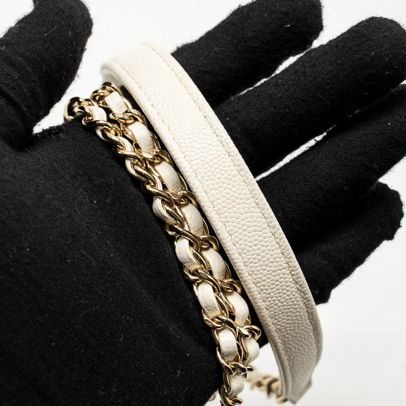 Chanel Mini Coco Handle Caviar White LGHW (microchip)