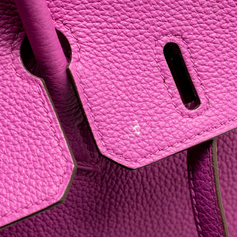 Hermes Birkin 25 Togo Magnolia SHW Stamp C