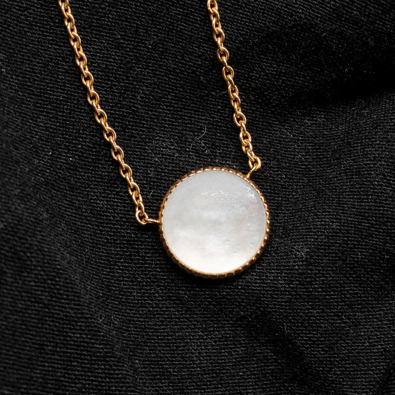 Dior Rose Des Vents Necklace Mother of Pearl/Ruby Rose Gold