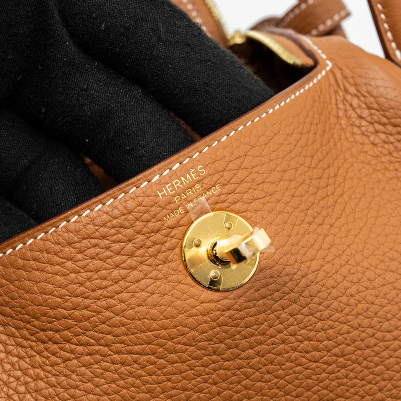 Hermes mini Lindy clemence gold GHW stamp Y